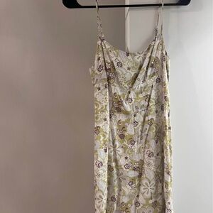 Sunday Best Floral Mini Dress in Green and Purple